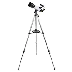 Front. National Geographic - National Geographic SKY VIEW 70 70mm Refractor Telescope with Panhandle Mount - White.