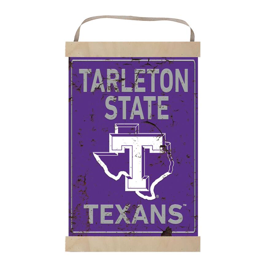 Cute Tarleton Graphics Jardine Tarleton State Texans 12'' x 20'' Faux Rust Banner Sign Purple ...
