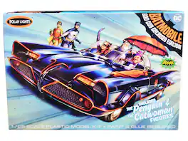 Polar Lights - Skill 2 Model Kit 1966 Batmobile Bad Guy Getaway Edition with Penguin & Catwoman Figures Batman TV Series 1/25 - Multicolor