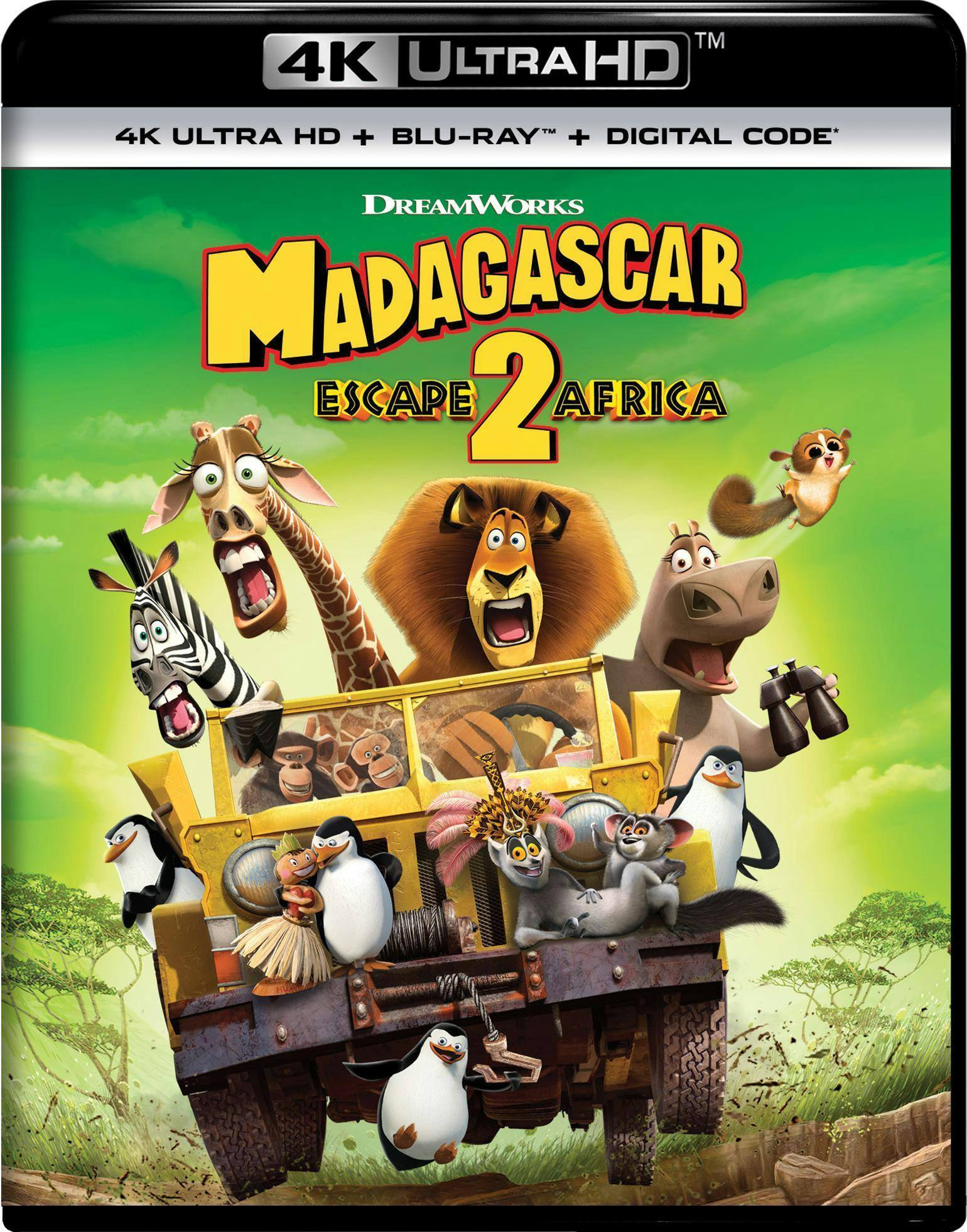 Front. Madagascar: Escape 2 Africa (4K Ultra HD + Blu-ray + Digital) [UHD].