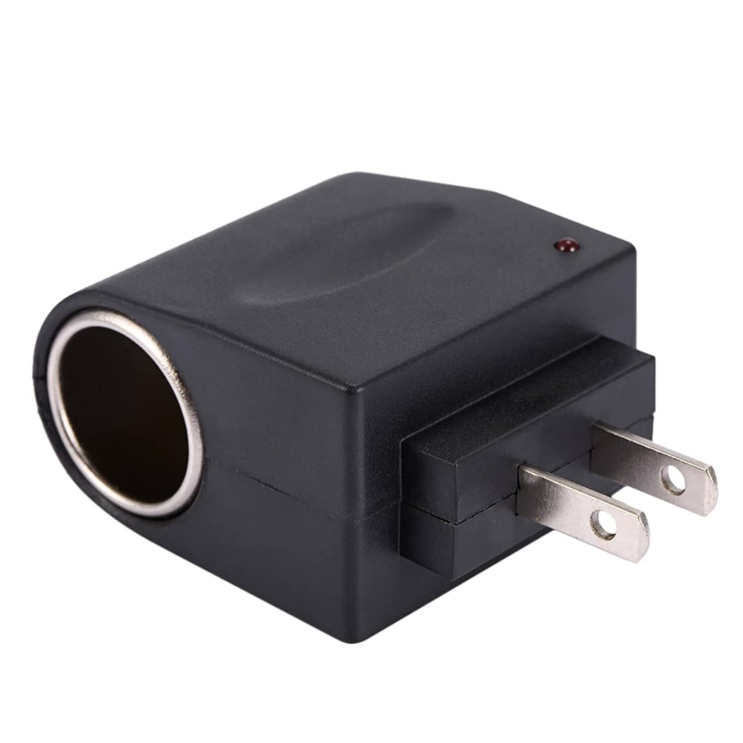 Left. Stock Preferred - Universal AC to DC Car Cigarette Lighter Socket Adapter Converter - Black.