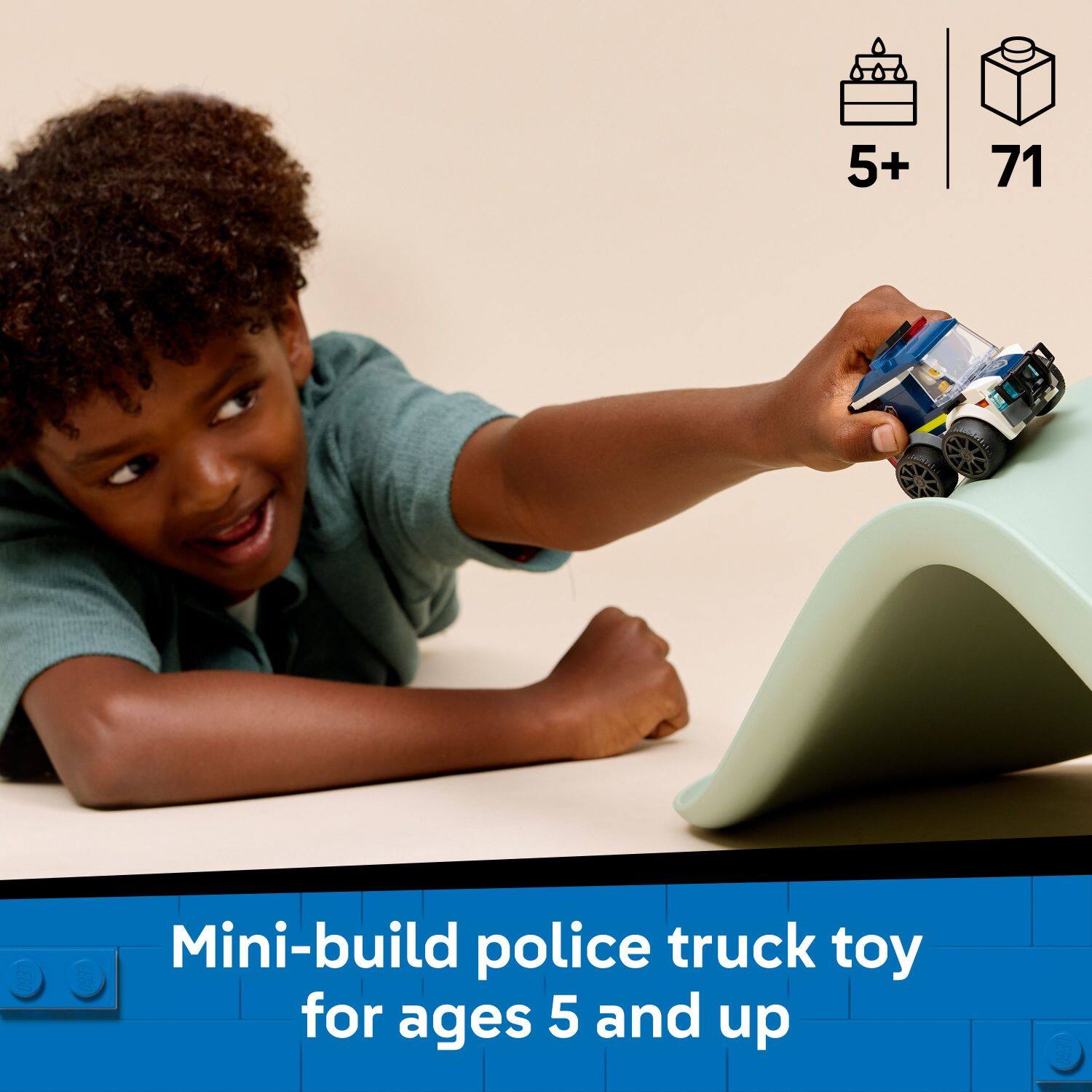 5+ 71 Mini-build police truck toy for ages 5 and up