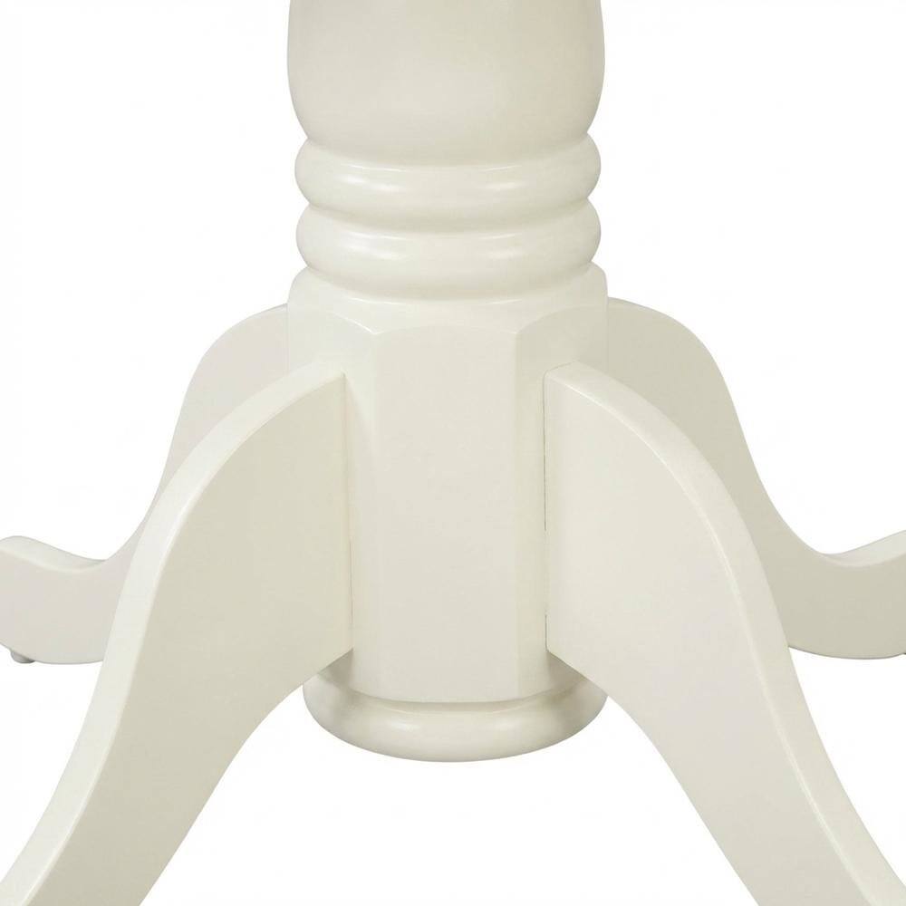 Alt View 1. FurniFact - White Solid Wood Dining Table for 2 with Chairs - Linen White.