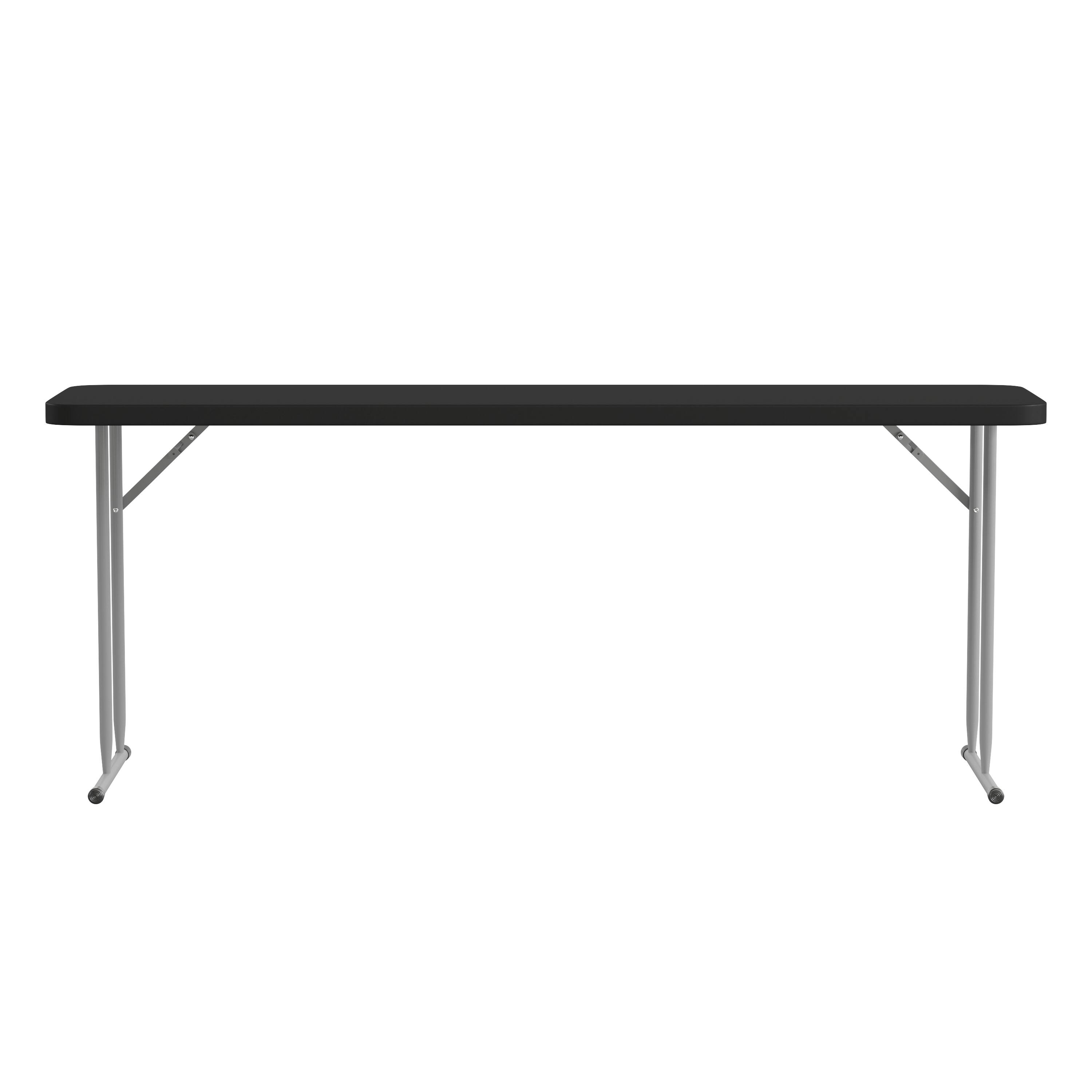 Alt View 7. Emma + Oliver - 70.8 Inch Plastic Folding Training Table - Black.
