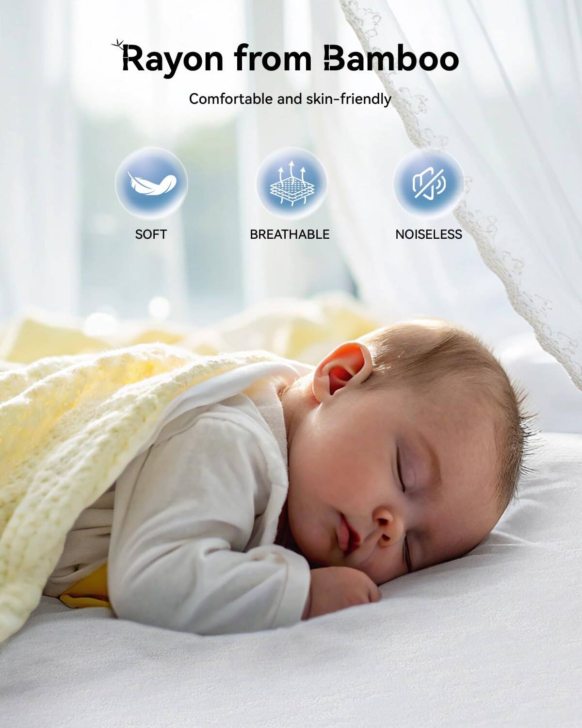 Rayon from Bamboo  
Comfortable and skin-friendly  

SOFT  
BREATHABLE  
NOISELESS