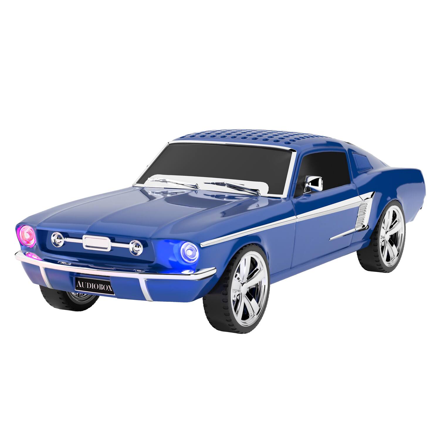 Front. AudioBox - Retro Ride TRK-6500BT Classic Muscle Car Bluetooth Speaker with WaveSync and Lights - Blue.