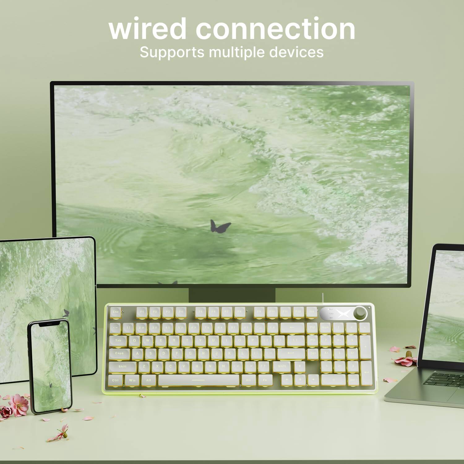 wired connection  
Supports multiple devices