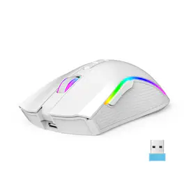 SKRAN - 2.4G Wireless RGB Mouse - 6 DPI (800-4800), 650mAh, Sleek & Easy-to-Use for Office, Gaming & Design (10m Range) - Wireless - White