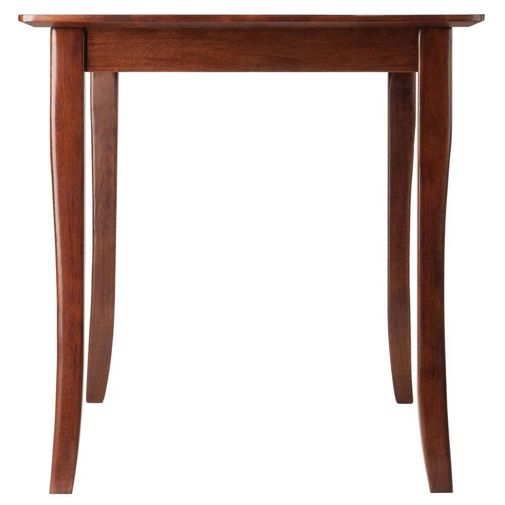 Angle. FurniFact - Walnut Square Dining Table – Small Square Kitchen Table with Solid Wood - Walnut.