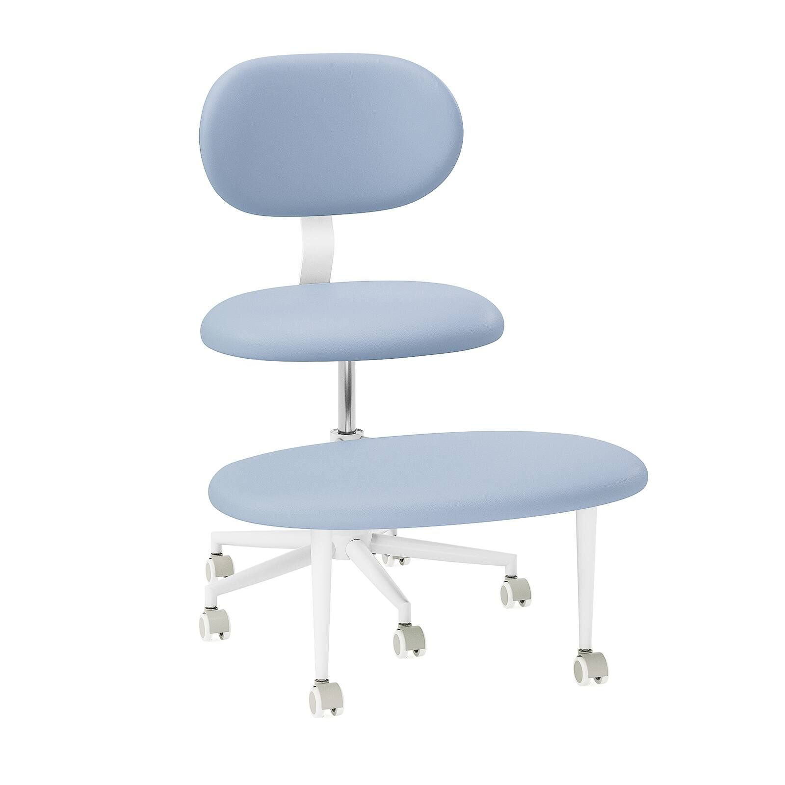 Alt View 7. Pinmoco - Pinmoco - Upholstered Office Chair Adjustable Height Ergonomic Office Chair with Lumbar Support and Wheels - Blue.