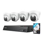 Reolink - 8-Channel, 4 - Dome Camera Indoor/Outdoor 4K+ 12MP PoE 2TB NVR Security Surveillance System - White