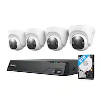 Reolink - NVS8-12MD4 8-Channel 12MP NVR with 2TB HDD & Four 12MP Dome Cameras - White - Front_Zoom