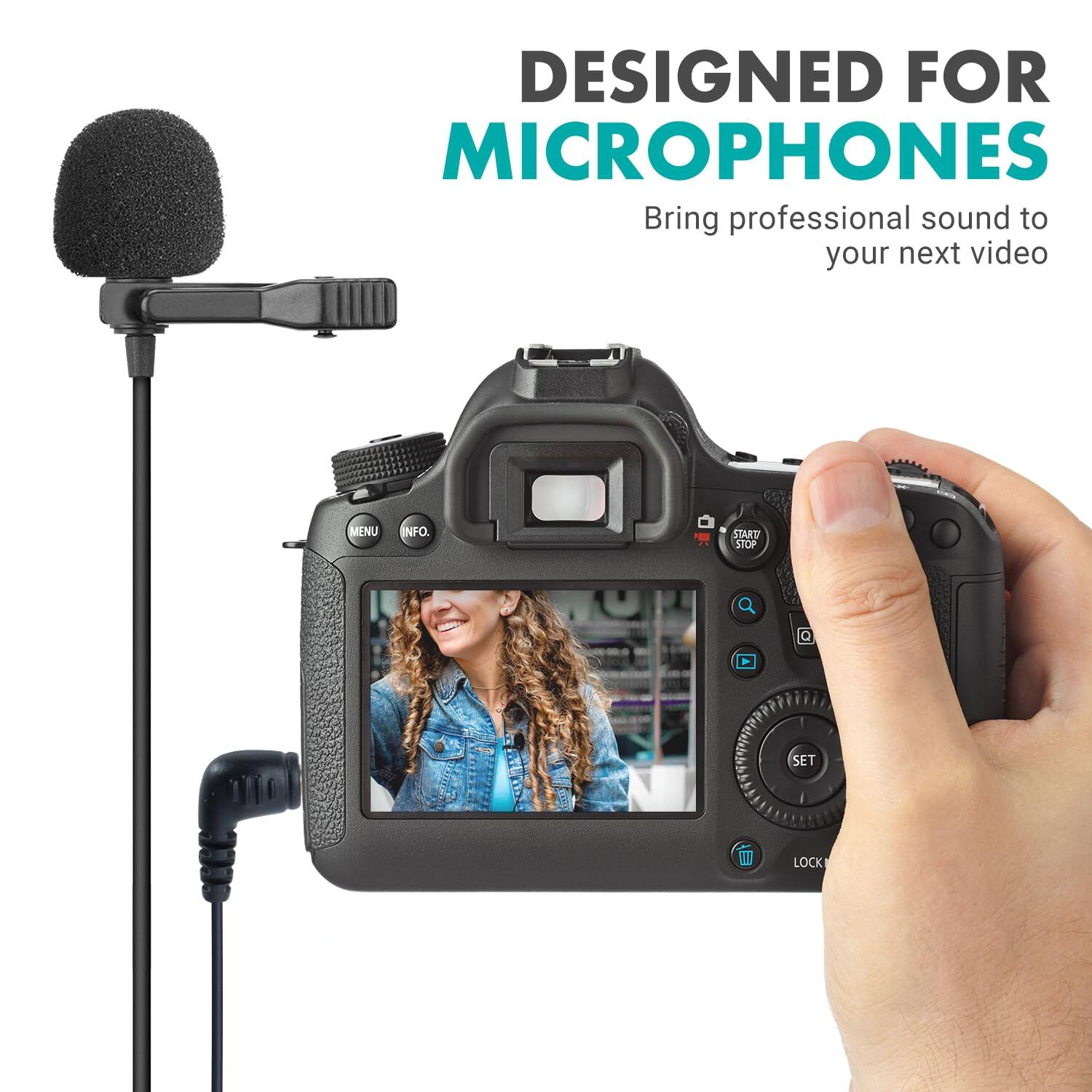 DESIGNED FOR MICROPHONES  
Bring professional sound to your next video  

MENU  
INFO.  
START  
SET  
LOCK
