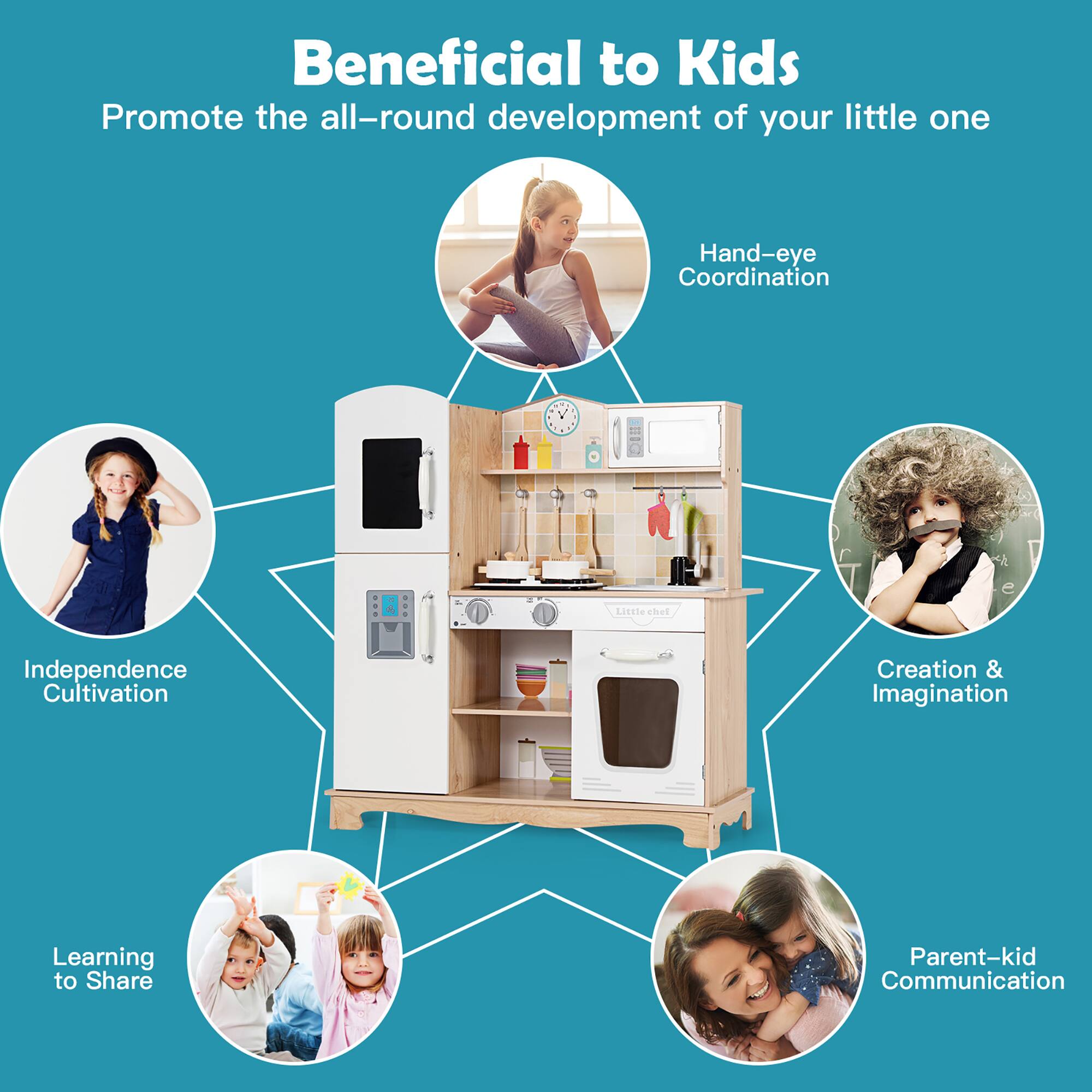 Beneficial to Kids  
Promote the all-round development of your little one  

- Hand-eye Coordination  
- Independence Cultivation  
- Creation & Imagination  
- Learning to Share  
- Parent-kid Communication