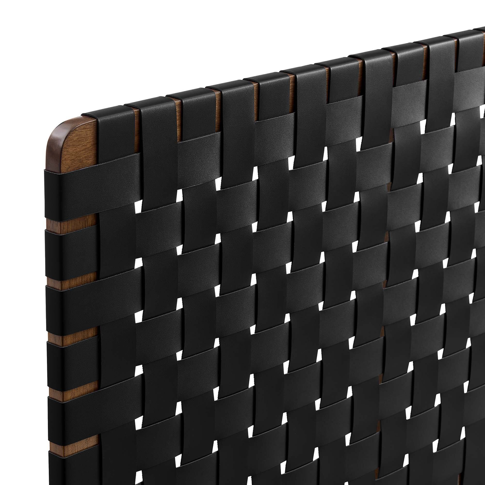 Alt View 2. Modway - Sparta Weave Wall-Mount Vegan Leather Twin Headboard by Modway - Black.