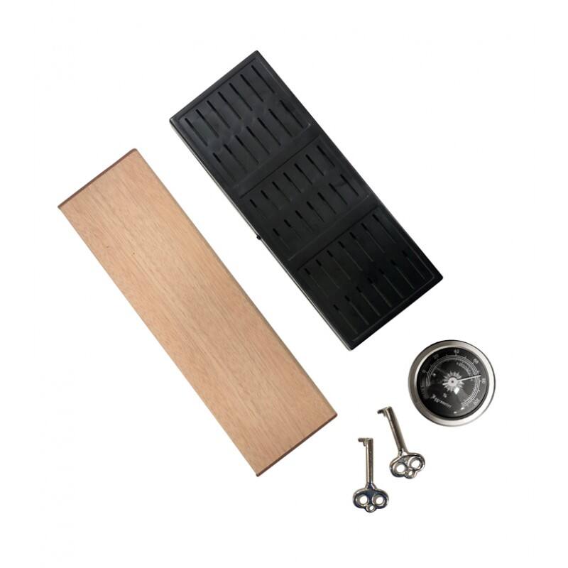 Angle. Prestige - Onyx Black Finish Cigar Humidors - Rich Black Lacquer Finish.