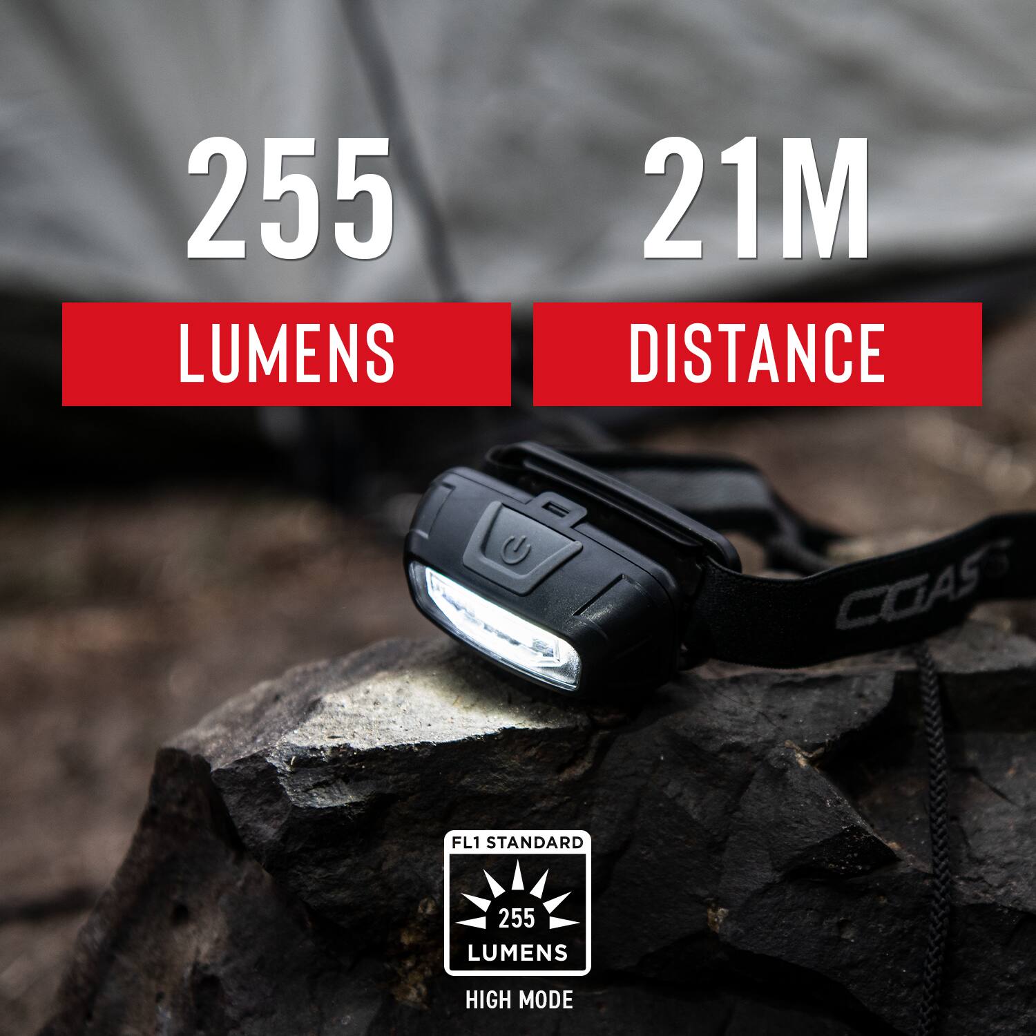 255 LUMENS  
21M DISTANCE  
E COAS FL1 STANDARD  
255 LUMENS HIGH MODE