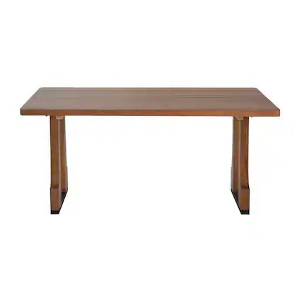 Front. Lirago - Solid Wood Rectangular Dining Table Walnut 29.5"H x 35.5"D x 63"W - Brown.
