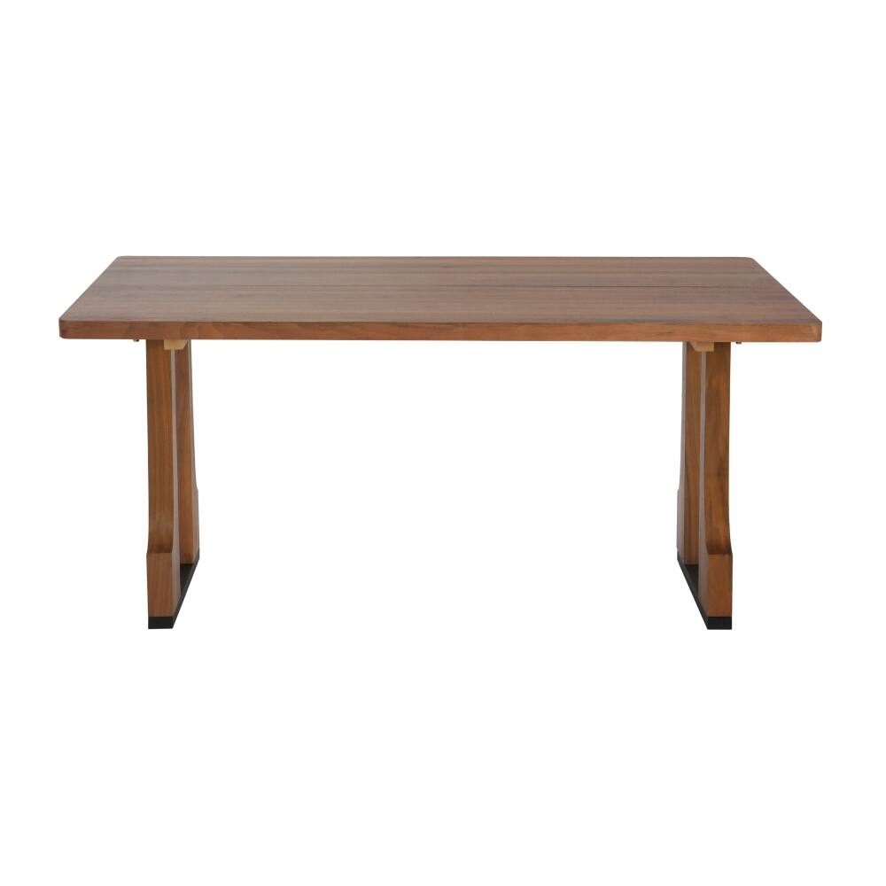 Front. Lirago - Solid Wood Rectangular Dining Table Walnut 29.5"H x 35.5"D x 63"W - Brown.