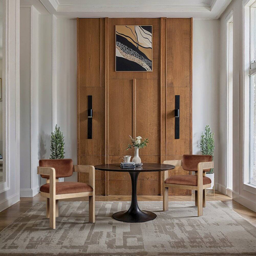 Alt View 1. Meridian Furniture - Sacha Cognac Velvet Dining Chair, Set of 2 - Brown.