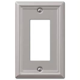 AMERELLE - Chelsea Brushed 1 gang Stamped Steel Decorator Wall Plate 1 pk - Nickel