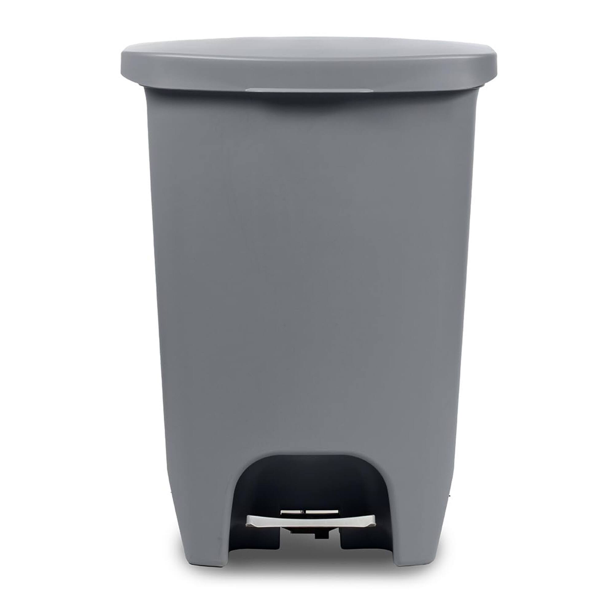 Alt View 5. Glad - Glad Kitchen Trash Can with Lid and Garbage Bag Rings, 13 Gal, Grey, 3 Pack - Grey.