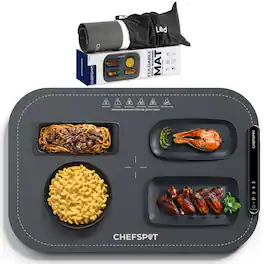 CHEFSPOT - Foldable Food Warming Mat, Electric Buffet Warmer Tray with Carry Bag - Gray