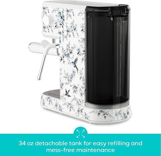 34 oz detachable tank for easy refilling and mess-free maintenance