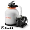 Front. VEVOR - 16 in Sand Filter Pump for Above Ground Pool, 0.75 HP 4400 GPH, Swimming Pool Sand Filter Pump with Pre-Assembled Core - White.