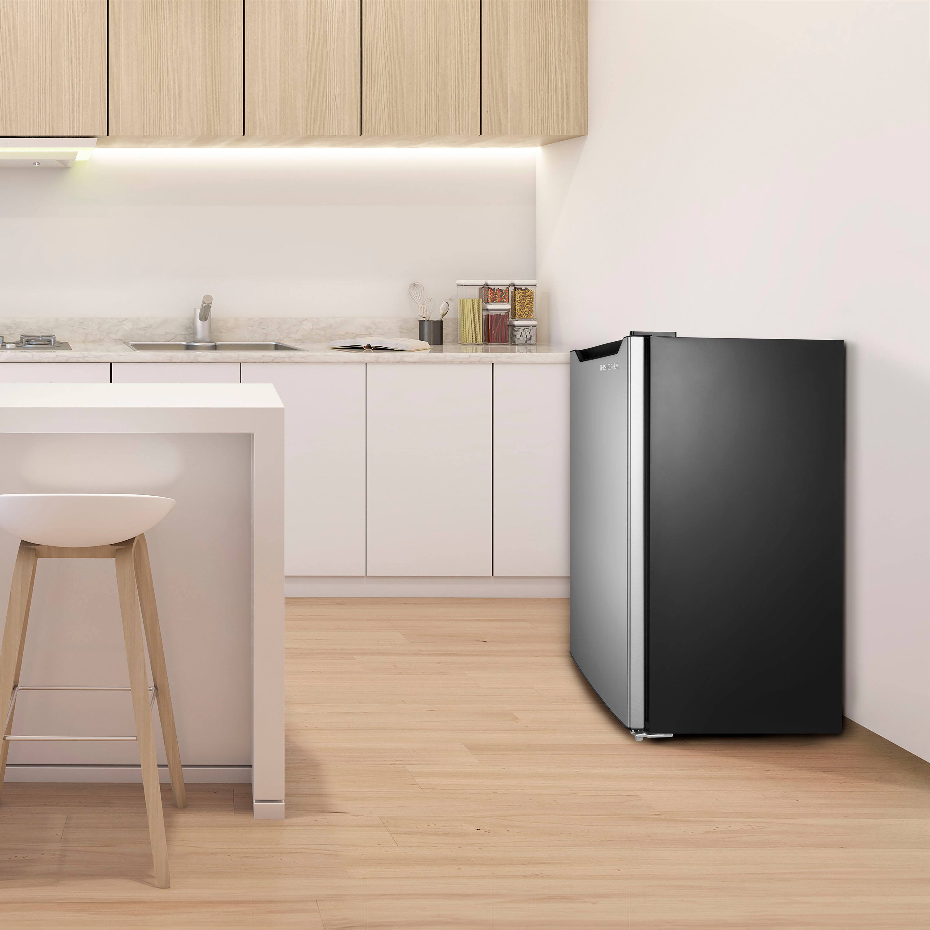 Alt View 10. Insignia™ - 4.4 Cu. Ft. Mini Fridge with Door Storage and ENERGY STAR Certification - Stainless Steel.