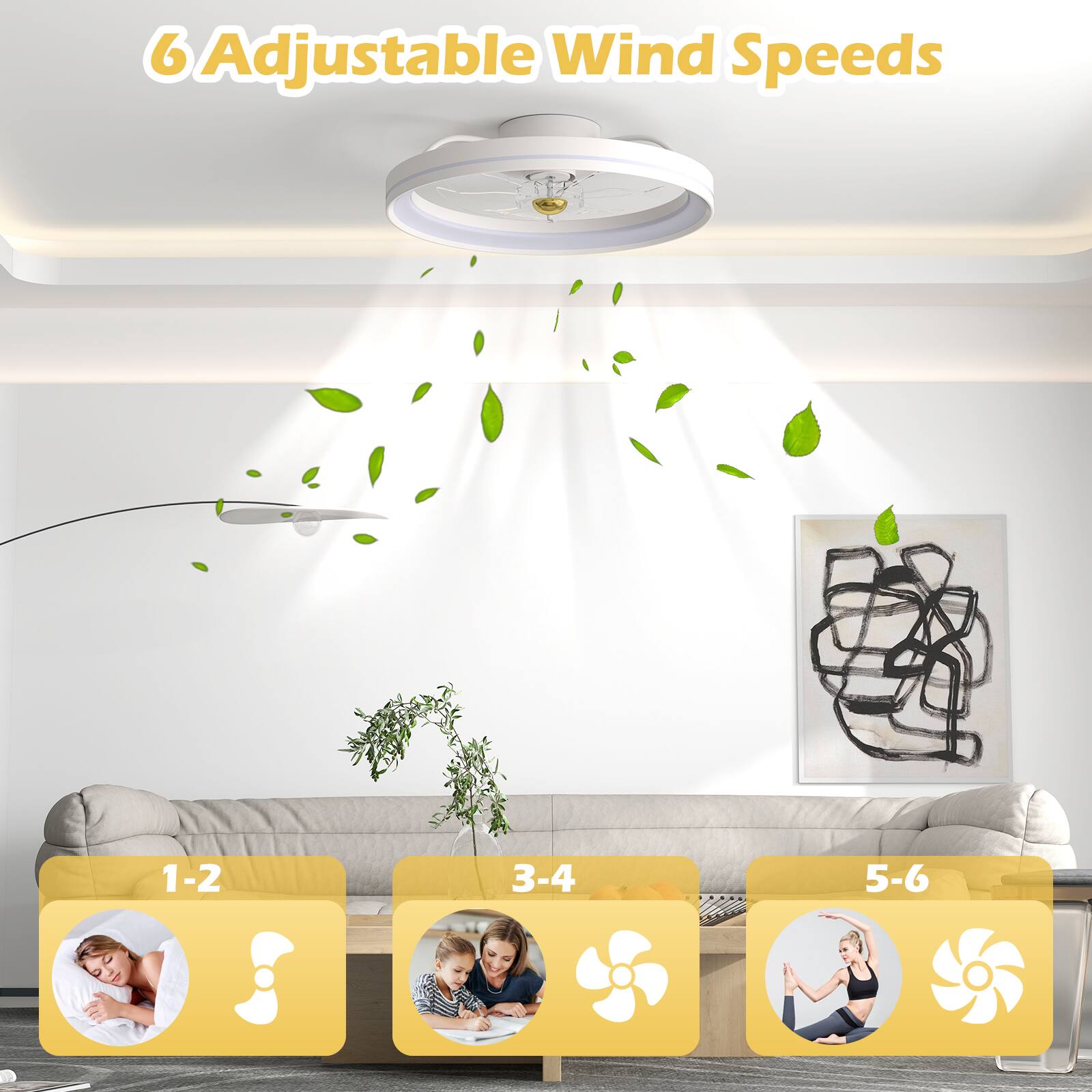 6 Adjustable Wind Speeds

1-2  
3-4  
5-6