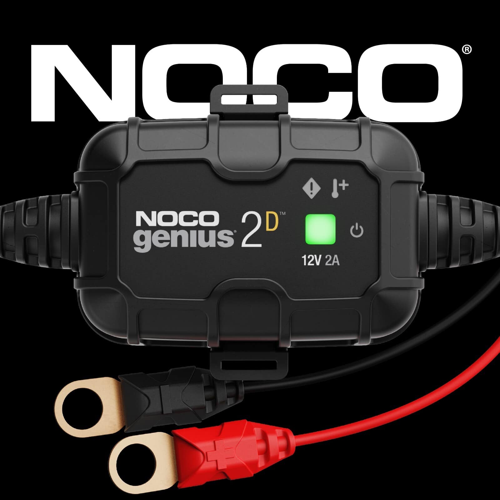 NOCO - GENIUS2D: 2A Onboard Battery Charger – 12V – Direct-Mount Automatic Maintainer & Trickle Charger – For Lead-Acid