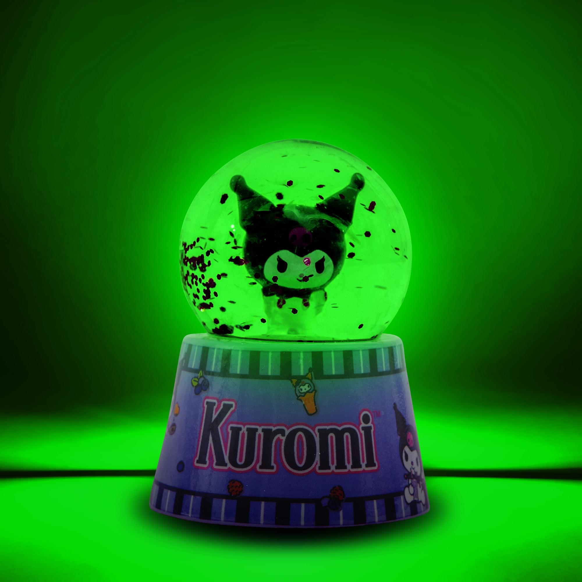 Alt View 1. Silver Buffalo - Sanrio Kuromi Mini Light-Up Snow Globe | 3 Inches Tall - Purple.