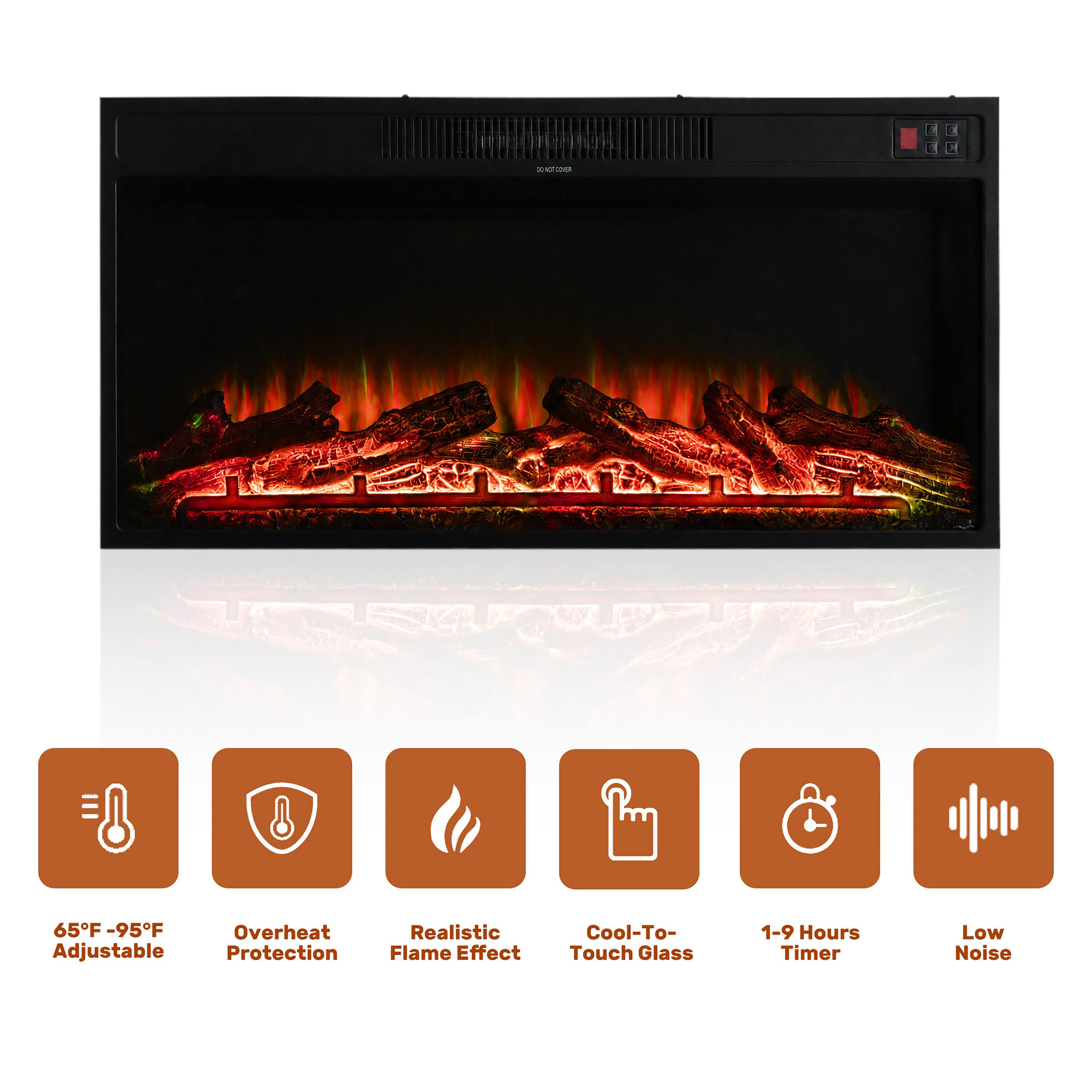 LANDANA  
65°F-95°F Overheat Adjustable Protection  
Realistic Flame Effect  
Cool-To-Touch Glass  
1-9 Hours Timer  
Low Noise