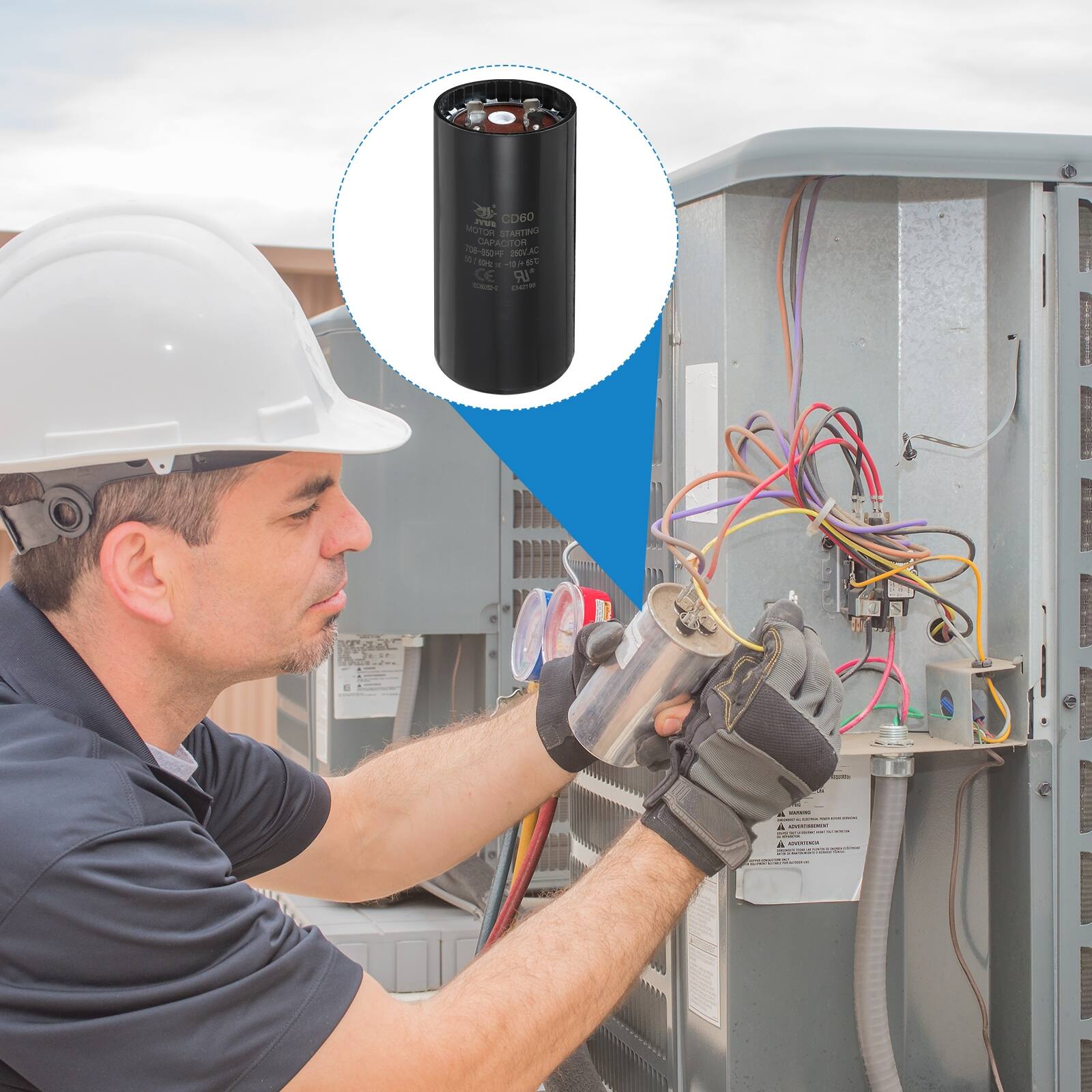 CD6 MOTOR STARTING CAPACITOR 706-000 MOV. AC N 3/ -0 - n8 AT CE IR St ael