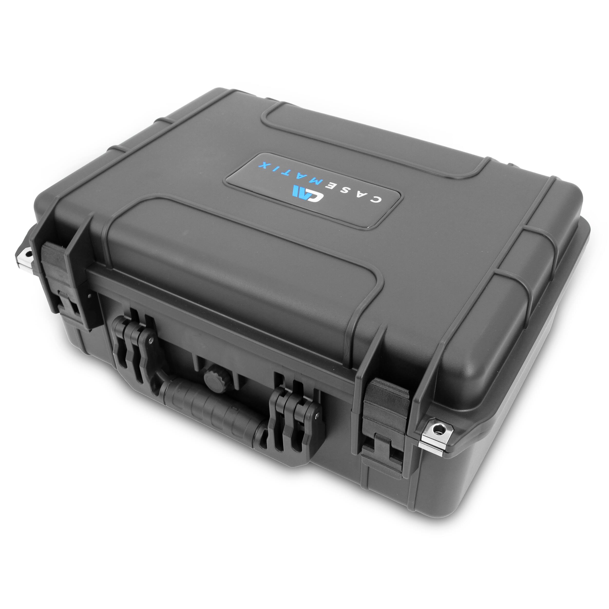 Alt View 7. CASEMATIX - Waterproof Graded Card Case Holds 130 BGS PSA Slabs or 450 Toploaders – Trading Card Box with Card Dividers IPX7 - Black.