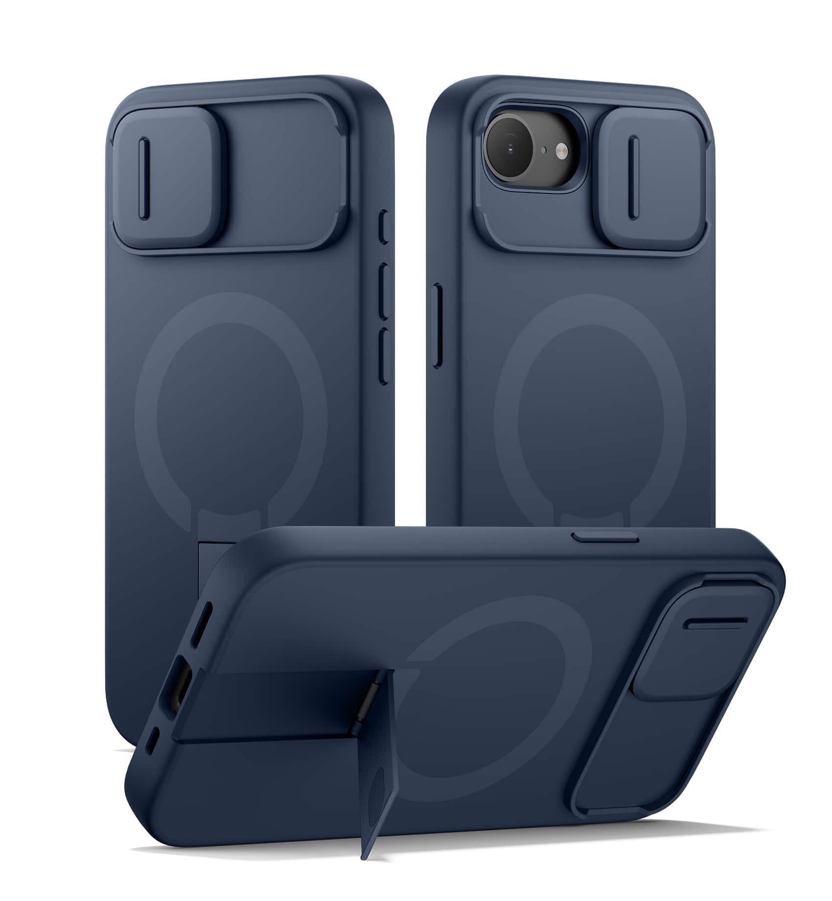 SURITCH - Bumper Case for iPhone 17e/16e with Camera Cover, Compatible with MagSafe, Kickstand, Shockproof Slim Protective Cover - Deep Blue price history on PriceWatchPro