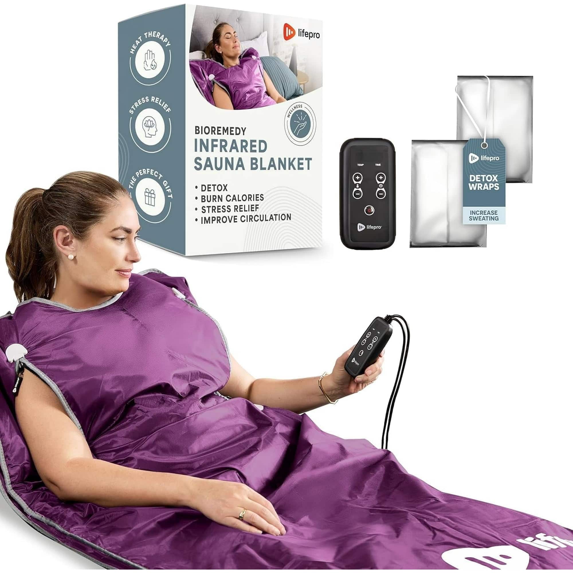 LifePro - Red Light Therapy Belt Color True Black 660nm 850nm Infrared Heating Pad for Body Pain Relief - Purple price history on PriceWatchPro