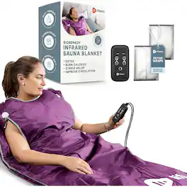 LifePro - Infrared Sauna Blanket Full Body Home Sauna Blanket for Detox Relaxation and Weight Loss - Purple