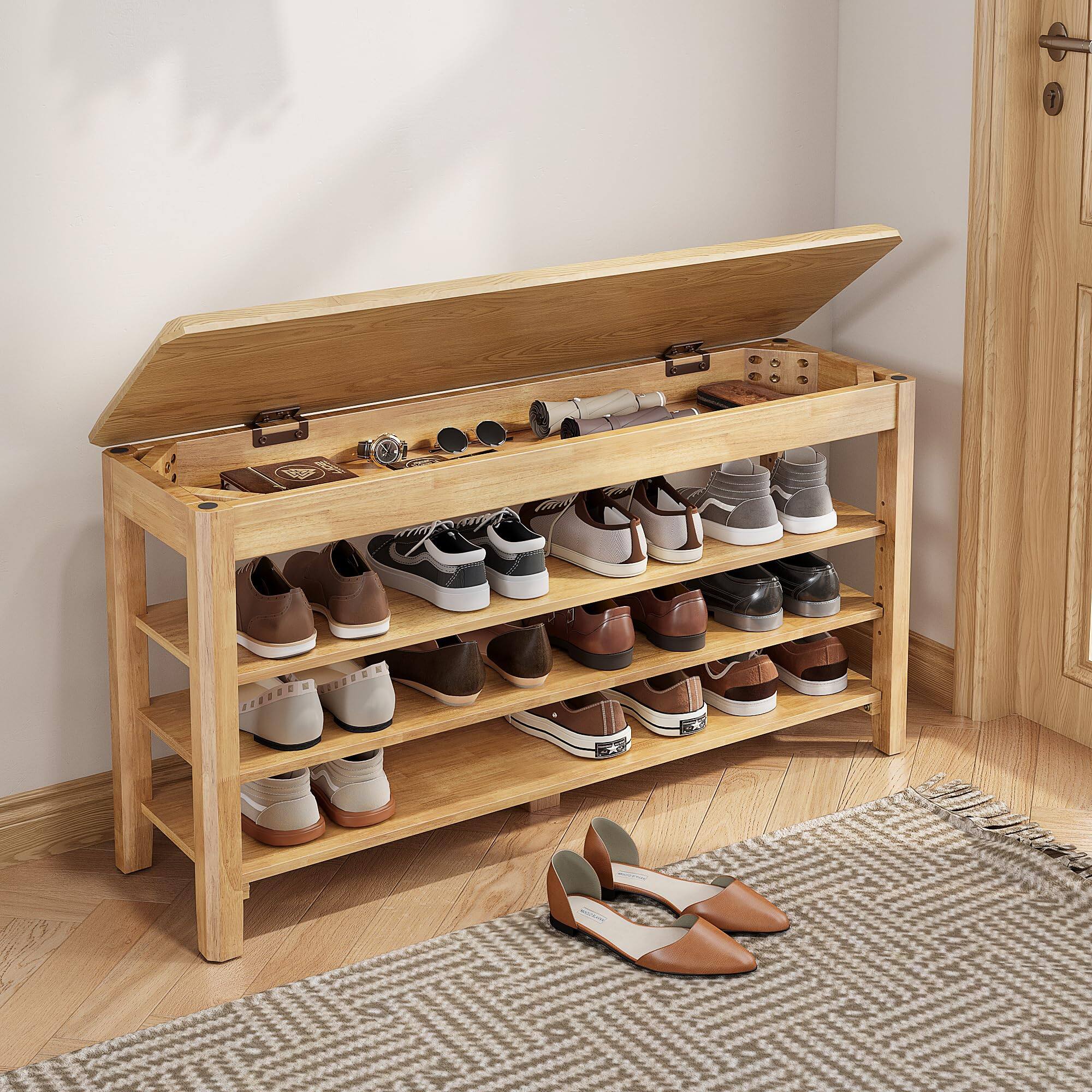 Natural-3 Tier(wood) 39.4"W x 11.8"D x 20.5"H