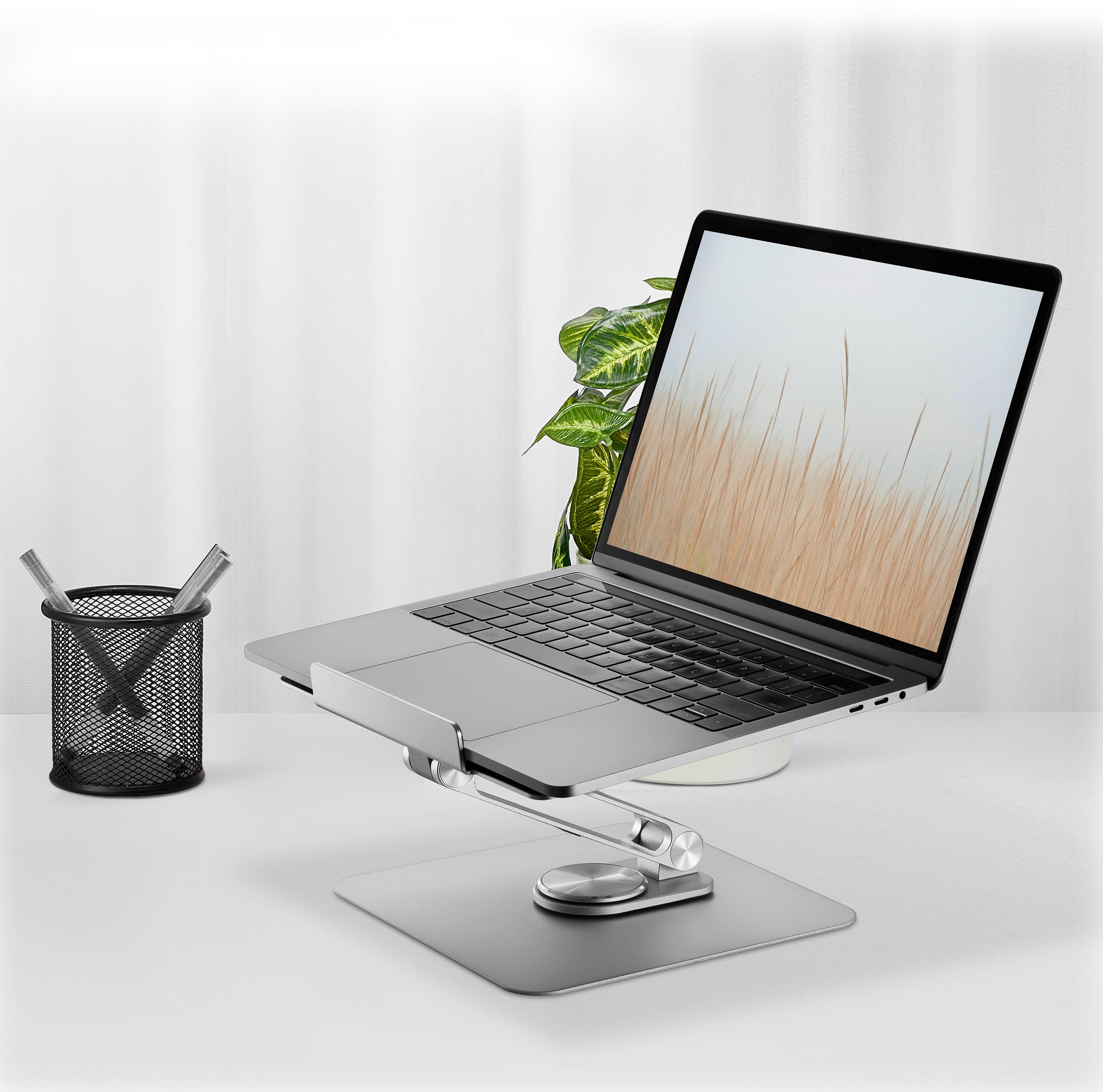 Alt View 11. Insignia™ - Laptop Stand with Adjustable Height and Angle for Laptops up to 17” Wide - Silver.