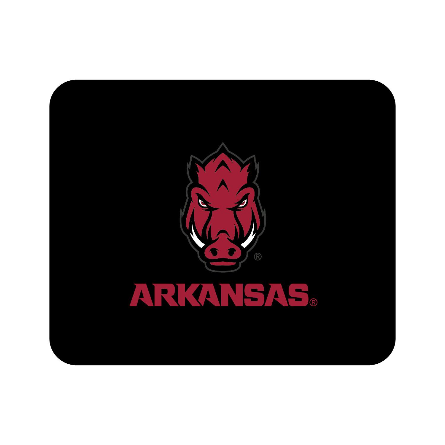 Front. OTM Essentials - Black Arkansas Razorbacks Mascot Logo Mouse Pad - Black.
