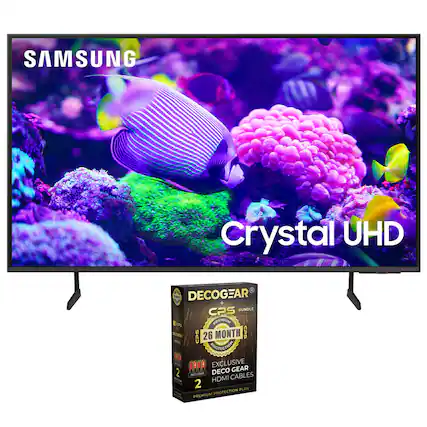 SAMSUNG Crystal UHD
DECOGEAR + CPS BUNDLE
- CPS 26 MONTH
- EXCLUSIVE
- 2 HDMI CABLES
- 2 INCLUSIVE
- PREMIUM PROTECTION PLAN