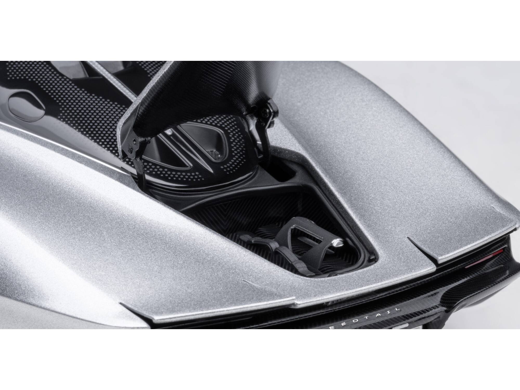 Alt View 6. Autoart - McLaren Speedtail Supernova Silver Metallic with Black Top and Suitcase Accessories 1/18 Model Car by Autoart.