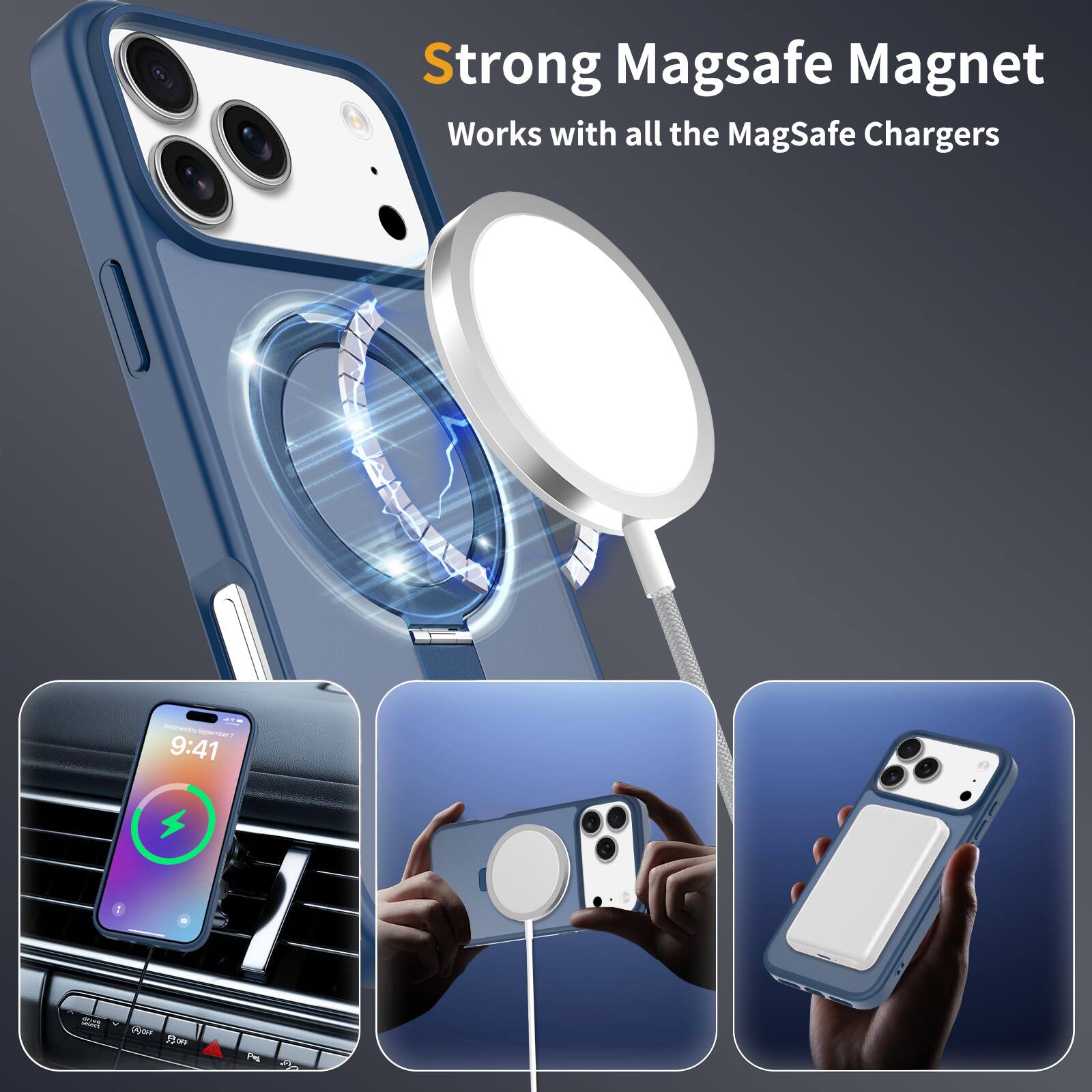 Strong MagSafe Magnet  
Works with all the MagSafe Chargers