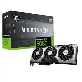 MSI - NVIDIA GeForce RTX 5080 16G VENTUS 3X OC 16GB GDDR7 PCI Express Gen 5 Graphics Card - Black