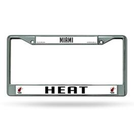 Rico Industries - Miami Heat - 12" x 6" Standard Size - Chrome Metal License Plate Frame - Multi