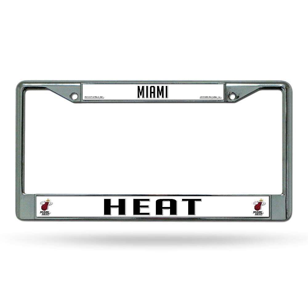 Miami Heat - 12" x 6" Standard Size - Chrome Metal License Plate Frame