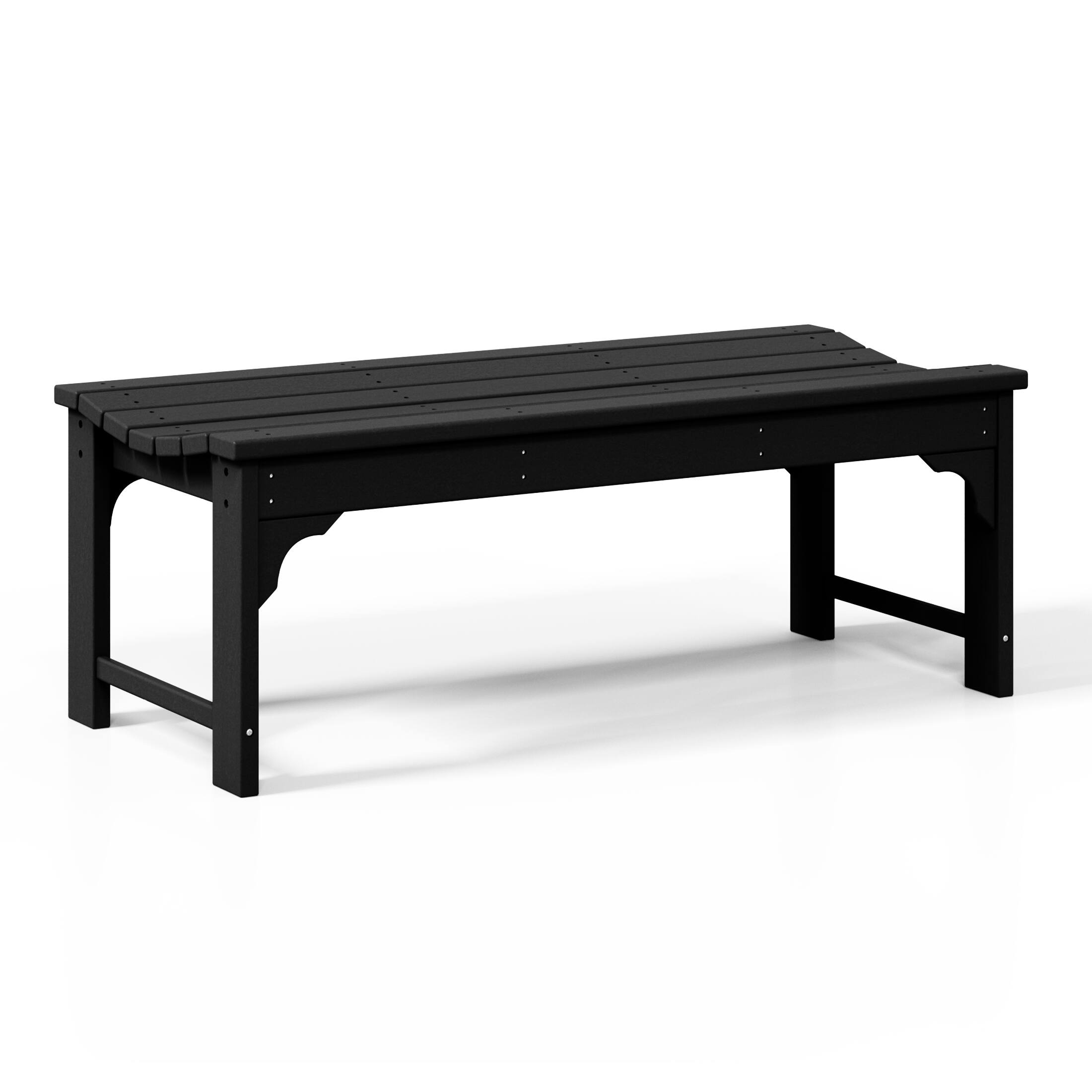 Alt View 2. WestinTrends - WestinTrends Malibu 48" length backless Poly Wood Outdoor / Garden bench - Black.