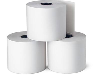 Front. Staples - Staples Bond Paper Rolls, 2 1/4" x 85', 10/Pack (18216-CC) - White.
